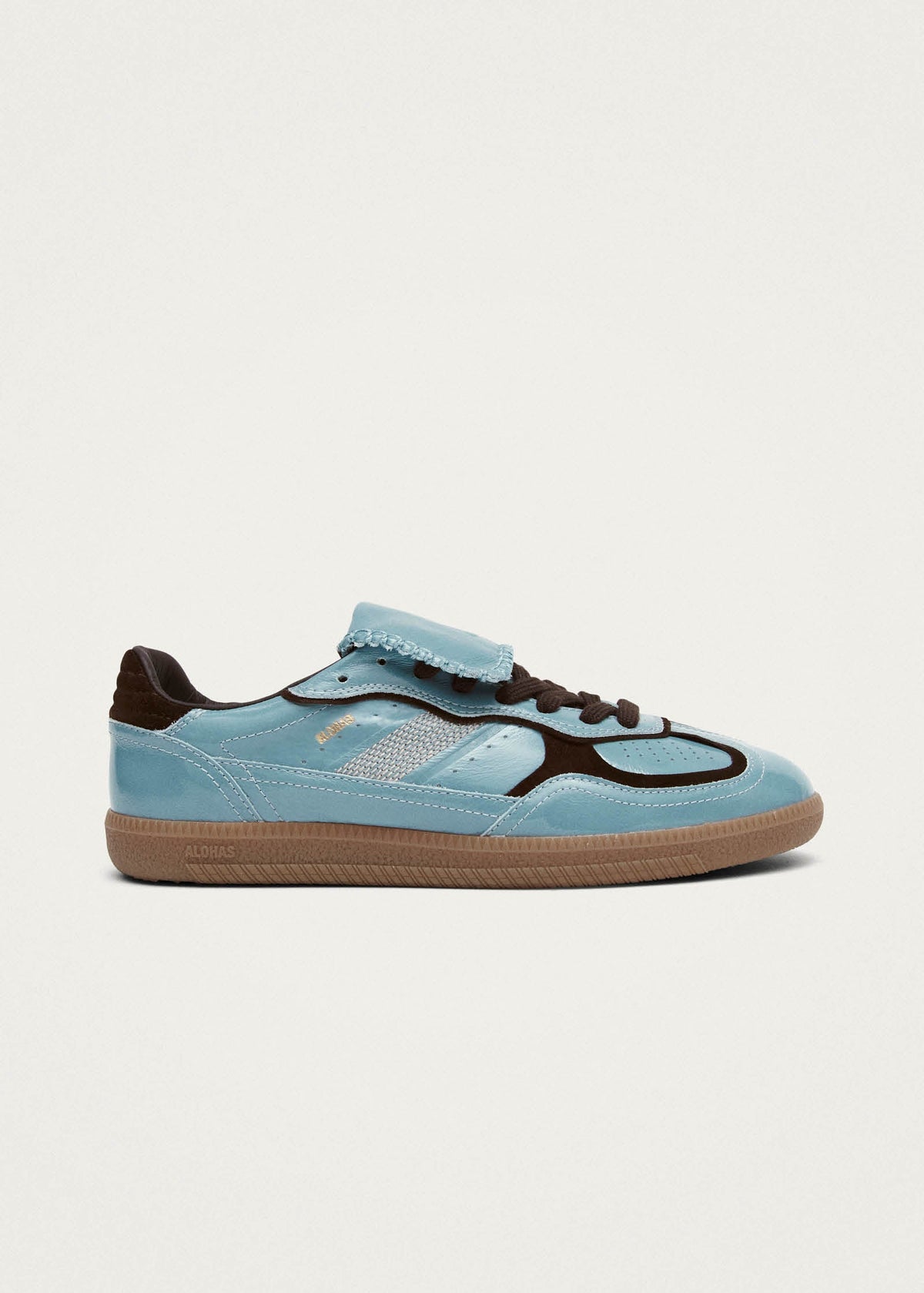 Tb.490 Club Sneaker aus graublauem Lackleder
