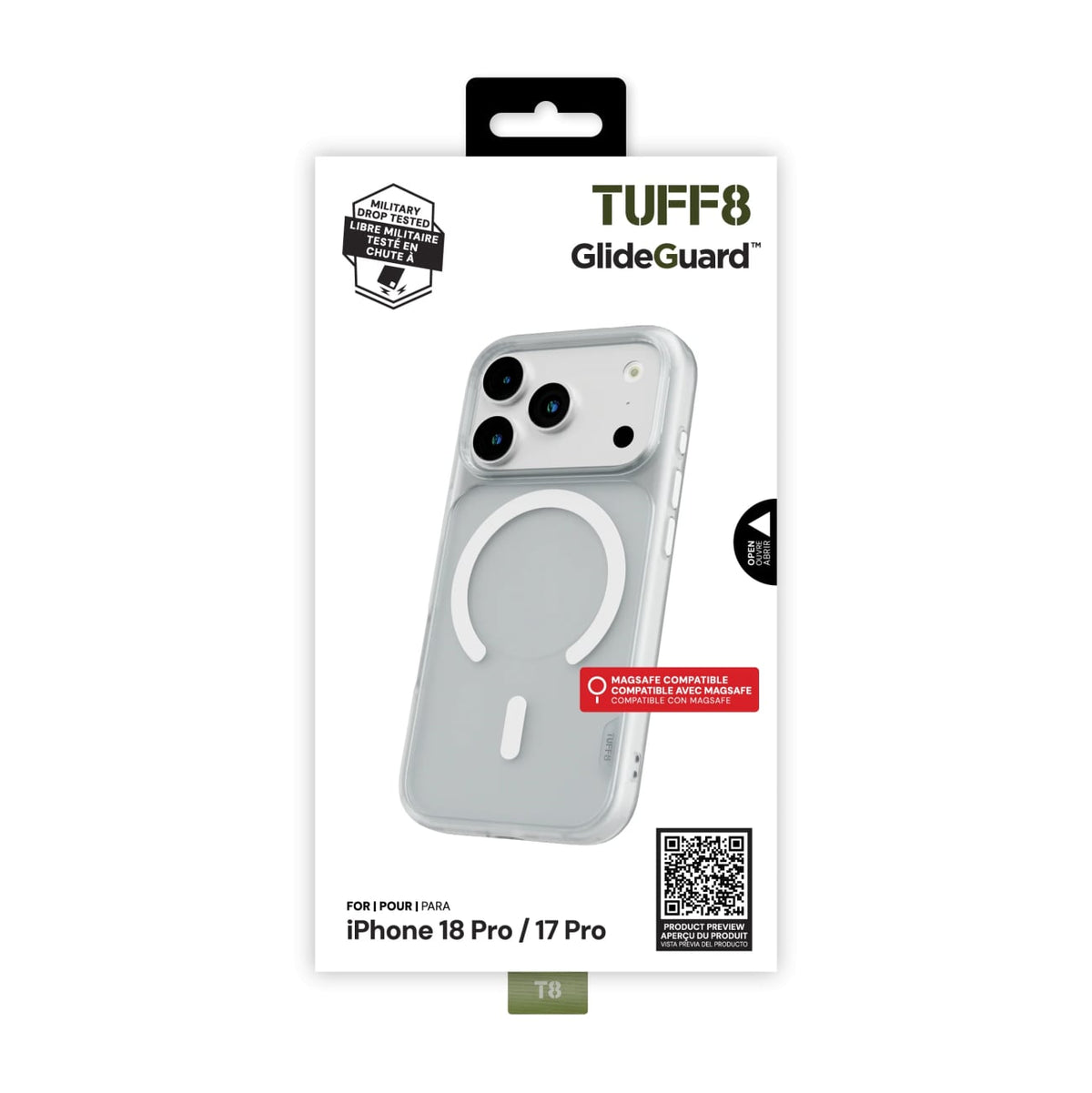TUFF8 GlideGuard Case for iPhone 18 Pro and 17 Pro in Matte Clear - T8GG-IP1803MC - image 4