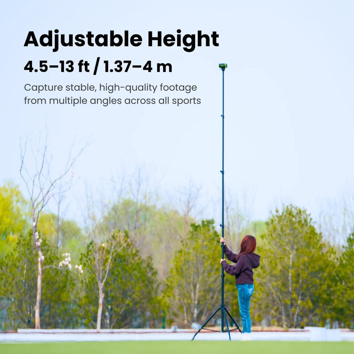 XbotGo 13 ft Adjustable Sports-Recording Tripod in Matte Anti-Corrosion Black - XBOTGO-NT4 - image 3