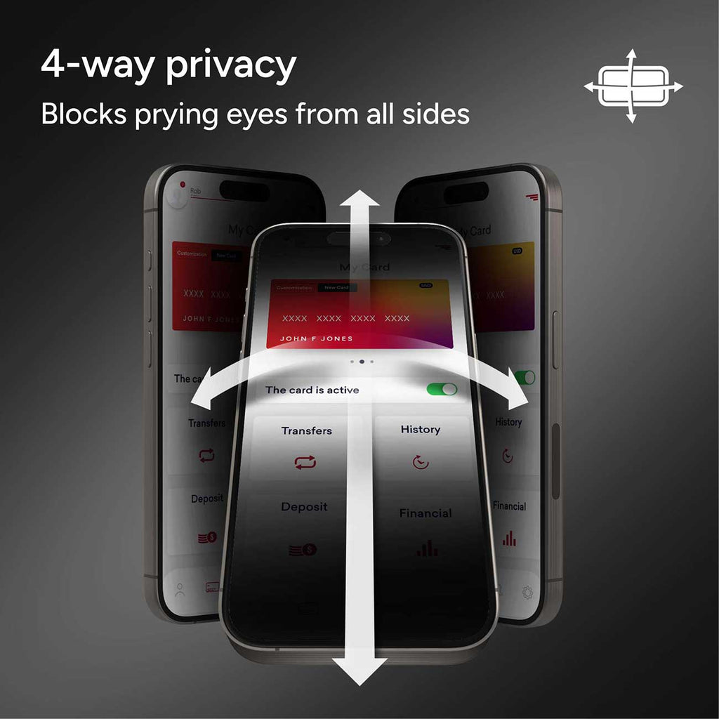Zagg Glass 4-Way Privacy XTR Apple iPhone 18 Pro Max and iPhone 17 Pro Max Screen Protector - 200118666 - image 3